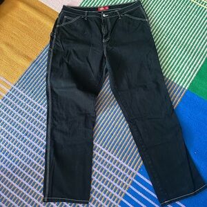 Dickies Black Carpenter Jeans with White Stitching